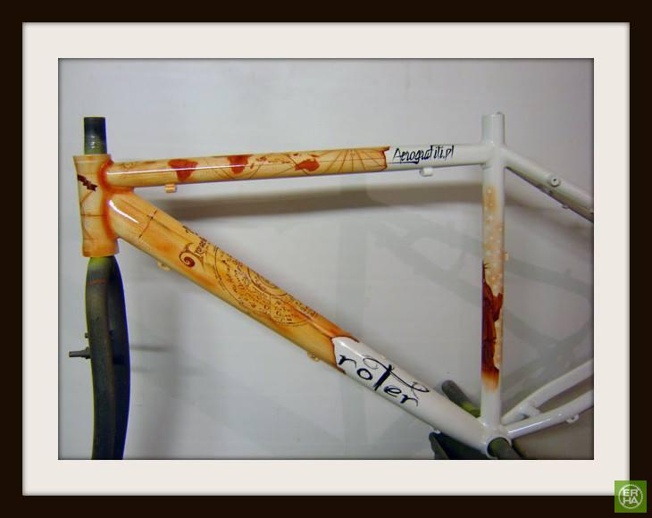 Malowanie ram rowerowych malowanie rowerów malowanie roweru renowacja roweru malowanie ramy rowerowej ER-HA Rowery Łask Kolumna