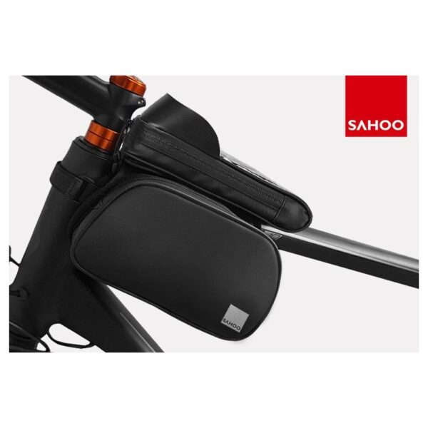 Sakwa rowerowa ROSWHEEL SAHOO na ramę na telefon wodoodporna czarna